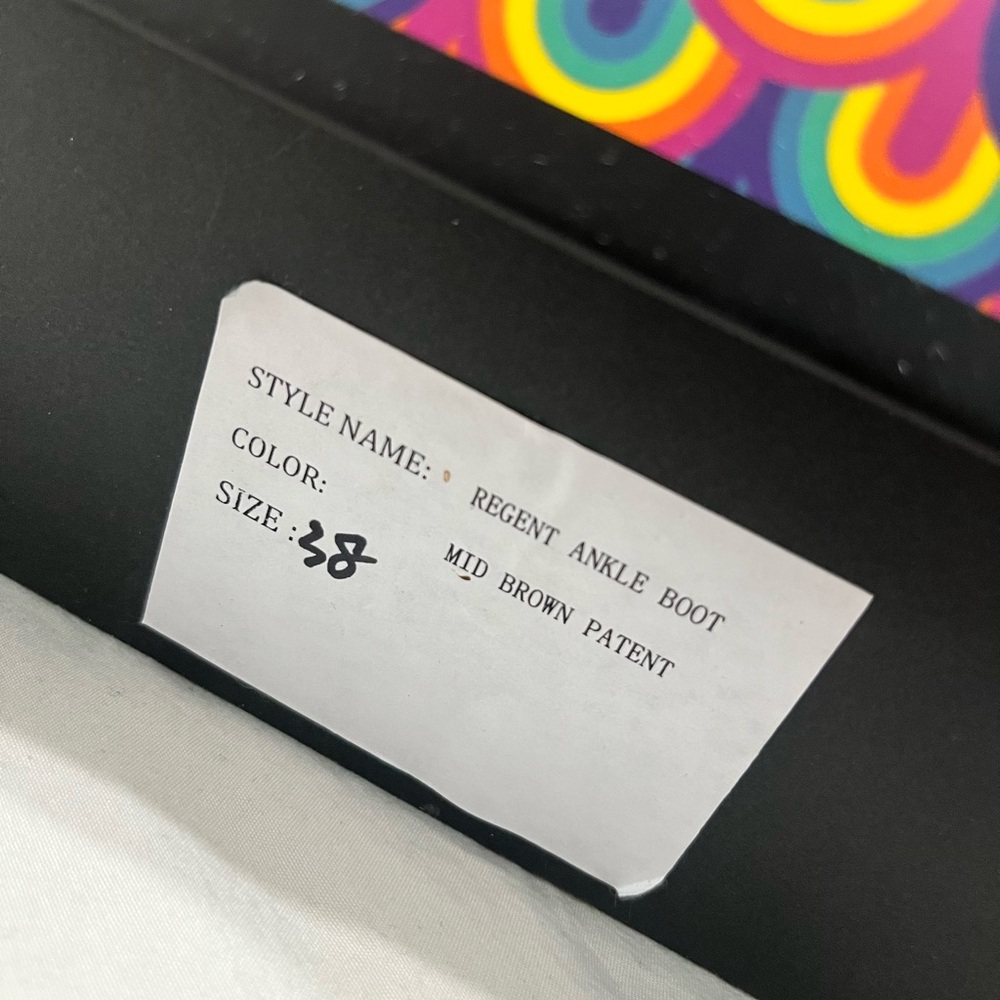 Kurt Geiger Mid Brown Patent/ Regent Ankle Boot - Picture 14 of 14